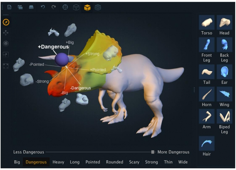 3-D image of a dinosaur