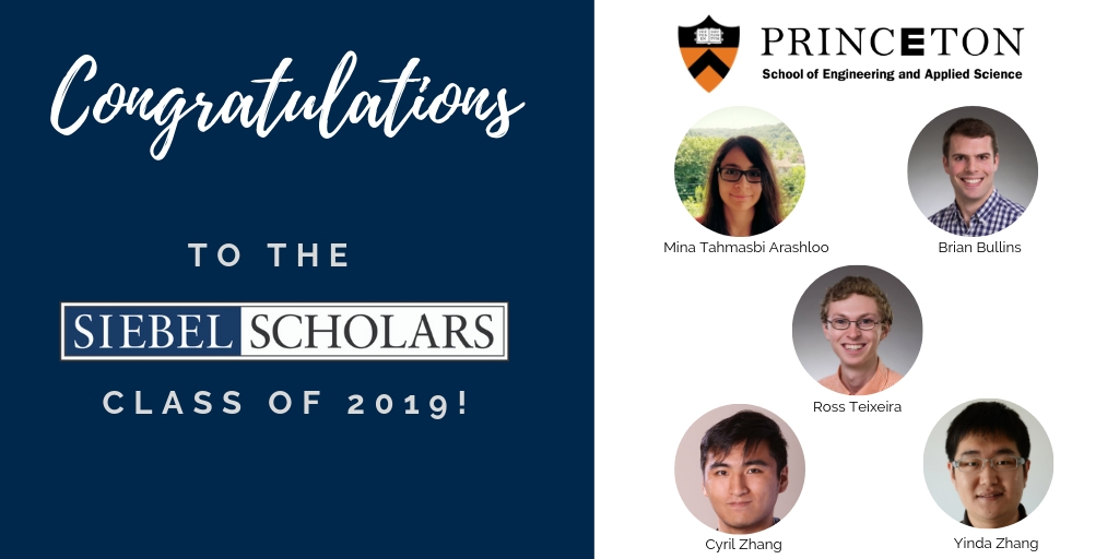 Congratulations to the Siebel Scholars Class of 2019